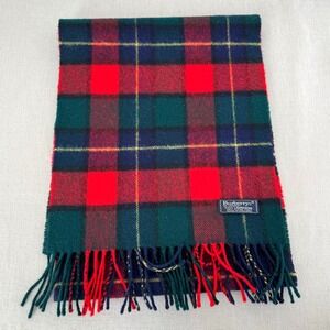 Vintage Burberrys‎ Wool Scarf Green/Blue/Red/Yellow Plaid